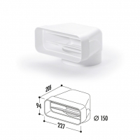 Вертикална лакътна извивка 90° с крила – COMPAIR FLOW 150, код:4043002