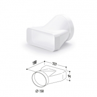 Кръгъл към четириъгълен адаптер - COMPAIR FLOW 150, код: 4043006