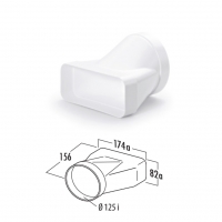 Кръгъл към четириъгълен адаптер - COMPAIR FLOW 125, код: 4033014